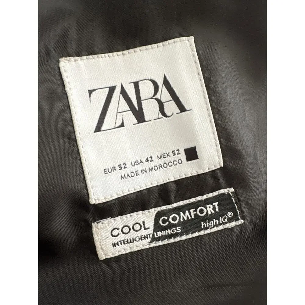 Zara Cool Comfort Black Suit Jacket 42R Slim Blazer Men’s EUR 52